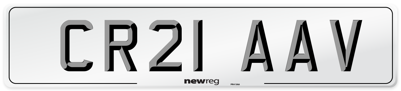 CR21 AAV Number Plate from New Reg